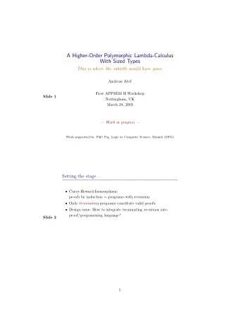 A Higher-Order Polymorphic Lambda-Calculus  With Sized Types  This is where the subtitle would have