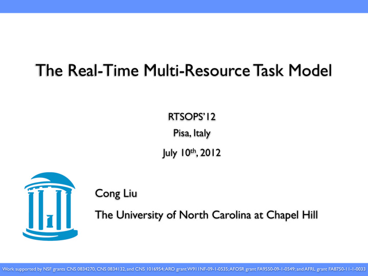 the real time multi resource task model