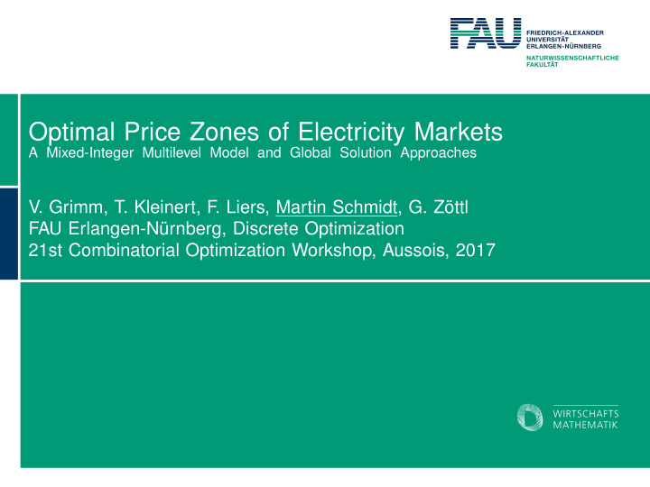 optimal price zones of electricity markets