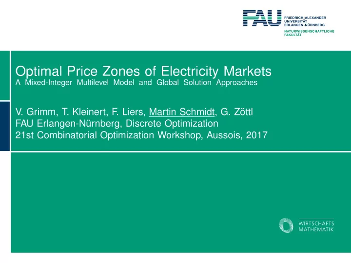 optimal price zones of electricity markets