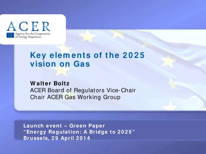 key elem ents of the 2 0 2 5 vision on gas