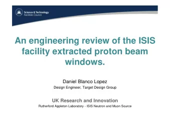 An engineering review of the ISIS  facility extracted proton beam  windows.  Daniel Blanco Lopez
