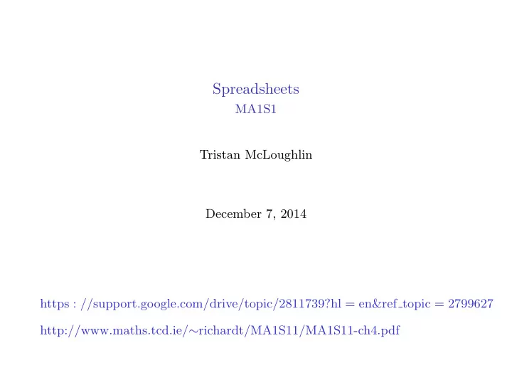 spreadsheets