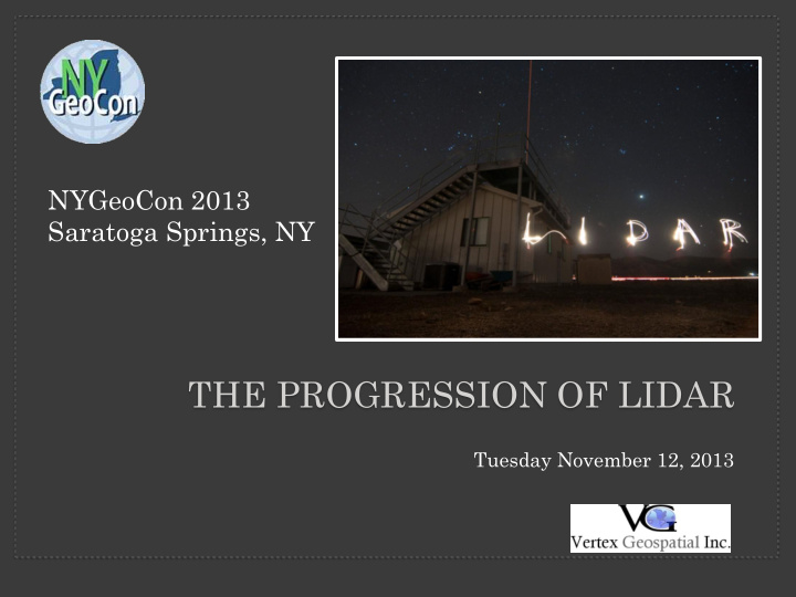 the progression of lidar