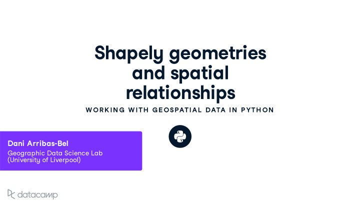 shapel y geometries and spatial relationships