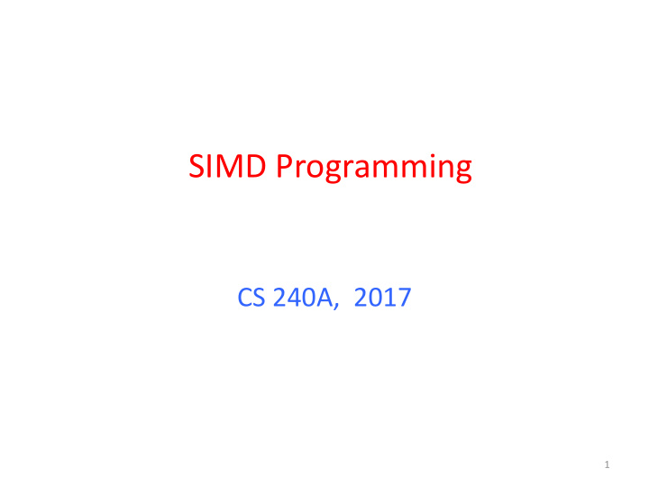 simd programming