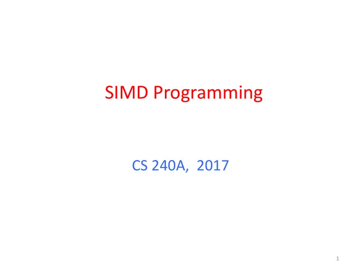 simd programming