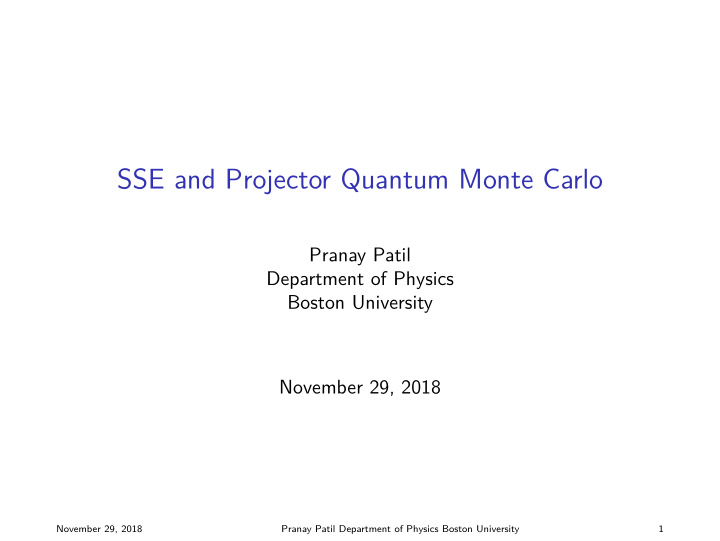 sse and projector quantum monte carlo