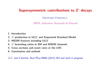 Supersymmetric contributions to Z decays  Gennaro Corcella  INFN, Laboratori Nazionali di