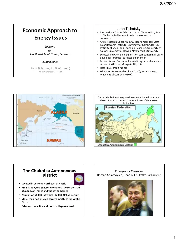 economic approach to