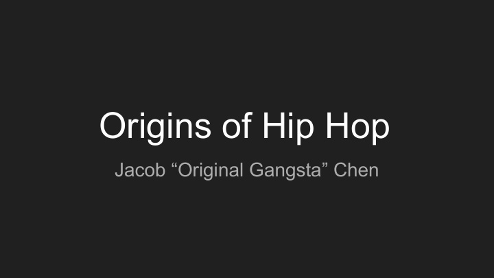 origins of hip hop