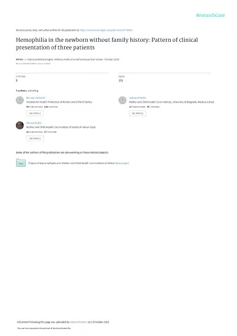 Hemophilia in the newborn without family history: Pattern of clinical  presentation of three