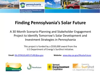 Finding Pennsylvanias Solar Future  A 30 Month Scenario Planning and Stakeholder Engagement