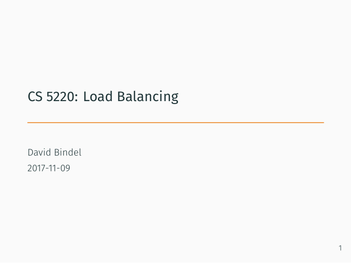 cs 5220 load balancing