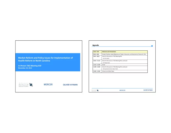 market reform and policy issues for implementation of