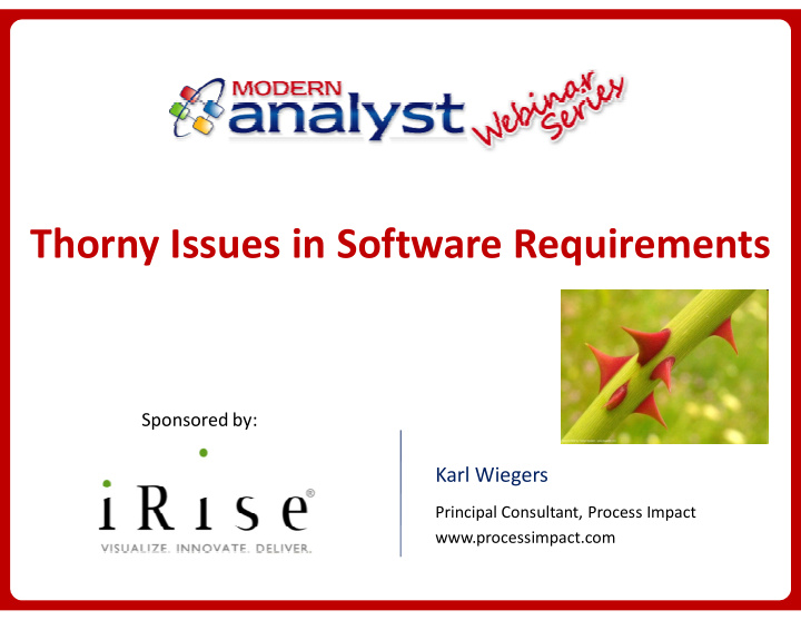 thorny issues in software requirements