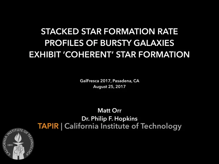 stacked star formation rate profiles of bursty galaxies