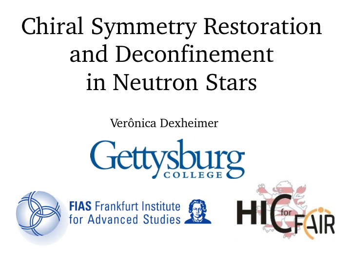 chiral symmetry restoration and deconfinement in neutron