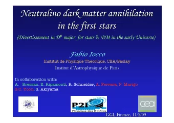 Neutralino dark  dark matter annihilation  matter annihilation  Neutralino  in the first stars