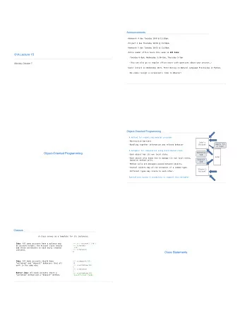 61A Lecture 15  Tuesday 6-8pm, Wednesday 5:30-7pm, Thursday 5-7pm  (You can also go to