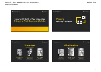 Presenters  Q&amp;A Panelists  Karen Bennett  Rachel Hynes  Laura Murphy  Paul Byrne  Audrey Mooney