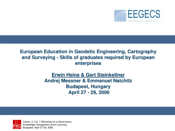 european education in geodetic engineering cartography