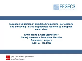 European Education in Geodetic Engineering, Cartography  European Education in Geodetic