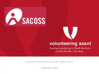 EVELYN OLOUGHLIN and DR. GREG OGLE  FEBRUARY 2019  Not-for-profit sector funding  and