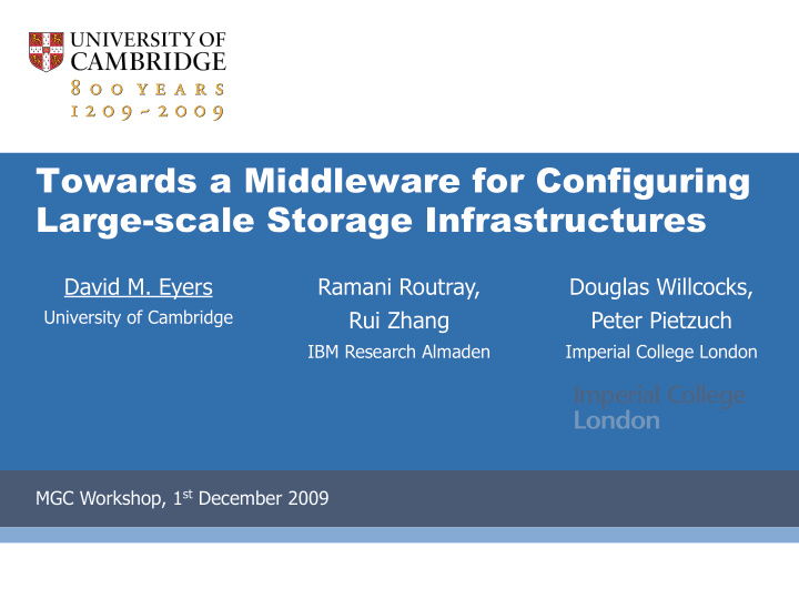 towards a middleware for configuring large scale storage