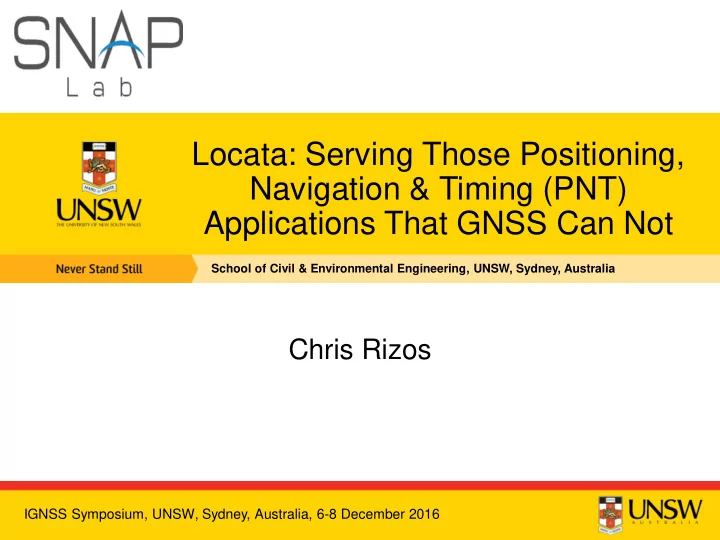 locata serving those positioning navigation timing pnt