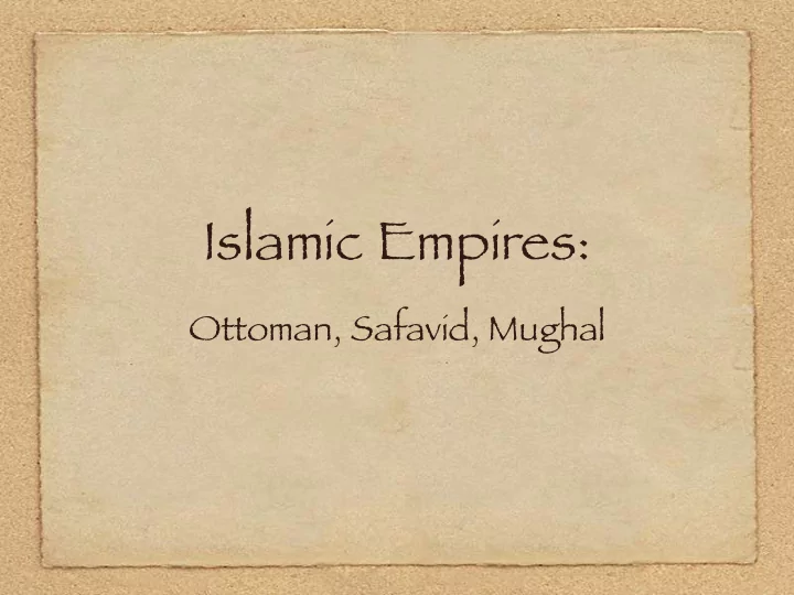 islamic empires