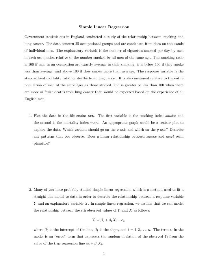 simple linear regression