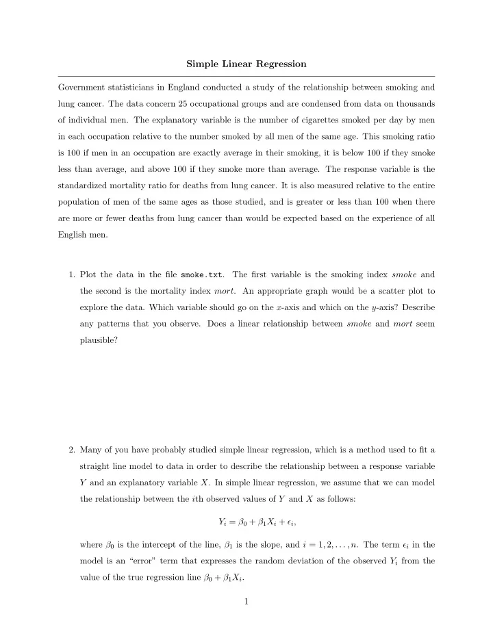 simple linear regression