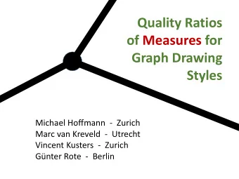 Quality Ratios  of Measures for  Graph Drawing  Styles  Michael Hoffmann  - Zurich  Marc van