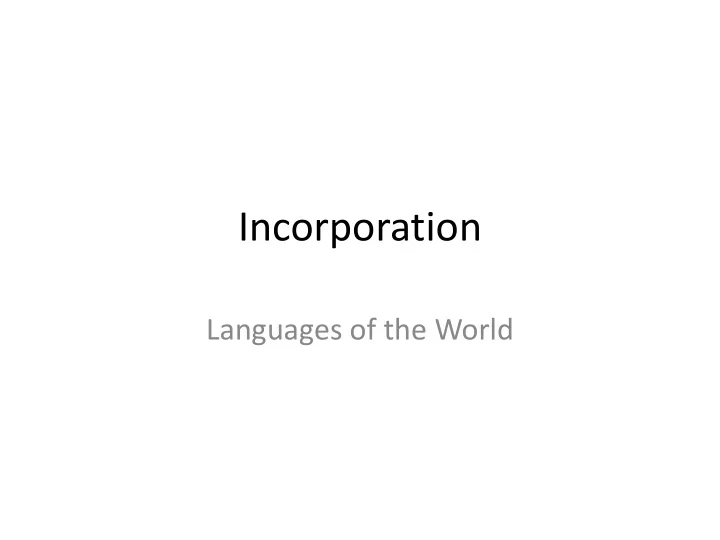 incorporation