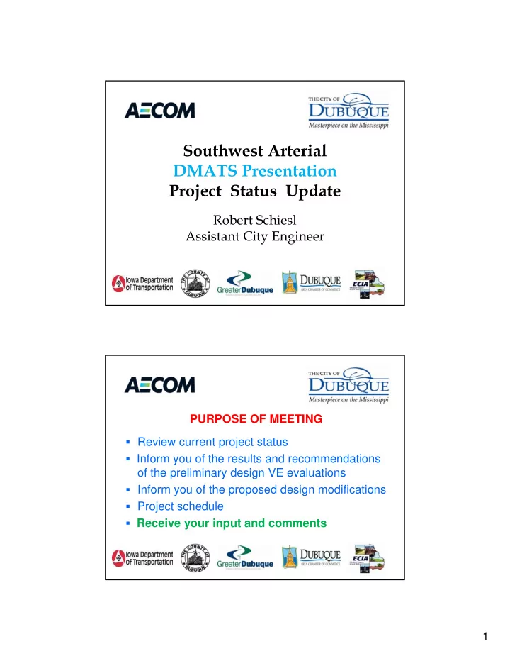 southwest arterial southwest arterial dmats presentation