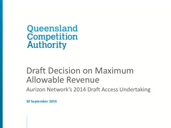 Draft Decision on Maximum  Allowable Revenue Aurizon Networks 2014 Draft Access Undertaking  30