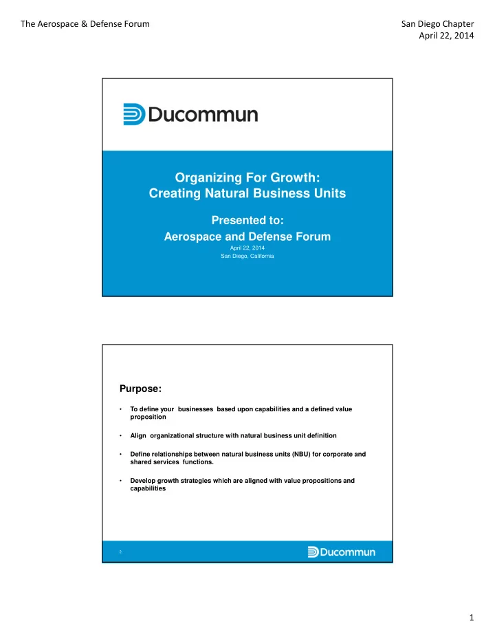 organizing for growth creating natural business units