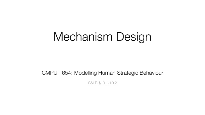 mechanism design