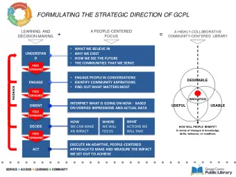 FORMULATING THE STRATEGIC DIRECTION OF GCPL  A PEOPLE-CENTERED  LEARNING AND  A