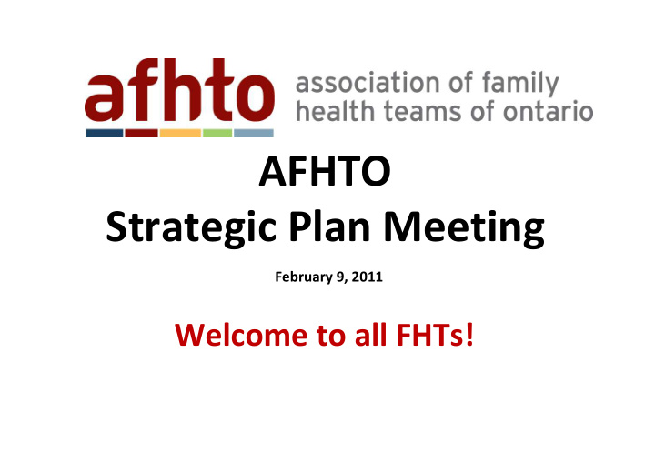 afhto strategic plan meeting