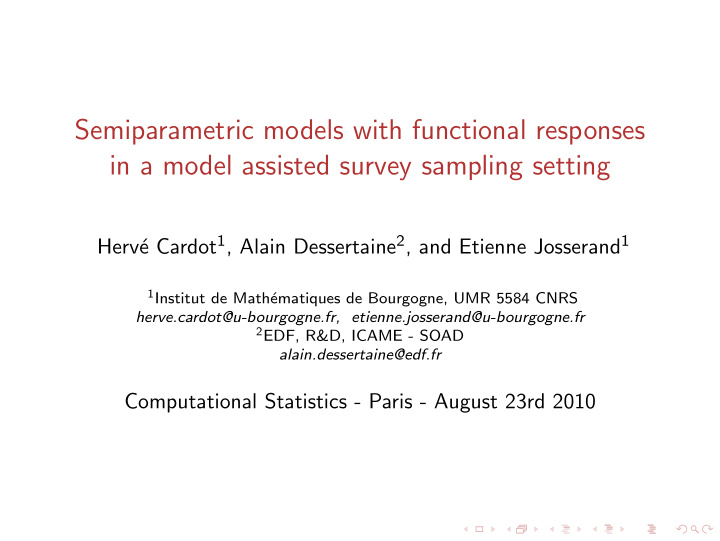 semiparametric models with functional responses in a