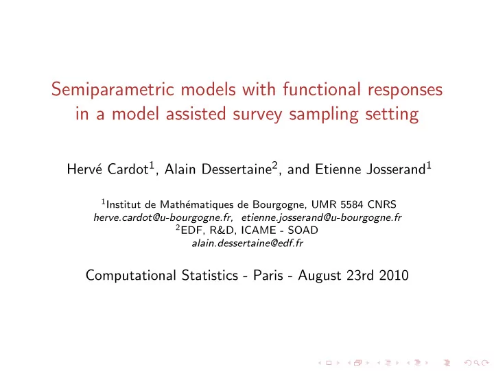 semiparametric models with functional responses in a