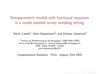 Semiparametric models with functional responses  in a model assisted survey sampling setting e