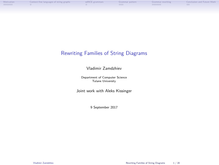 rewriting families of string diagrams