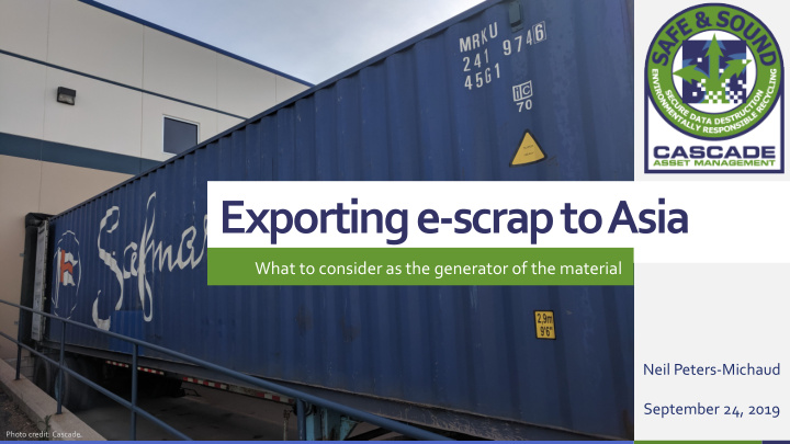 exporting e scrap to asia