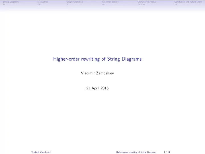 higher order rewriting of string diagrams