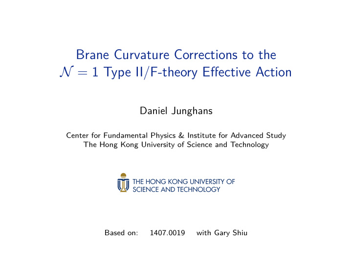 brane curvature corrections to the n 1 type ii f theory