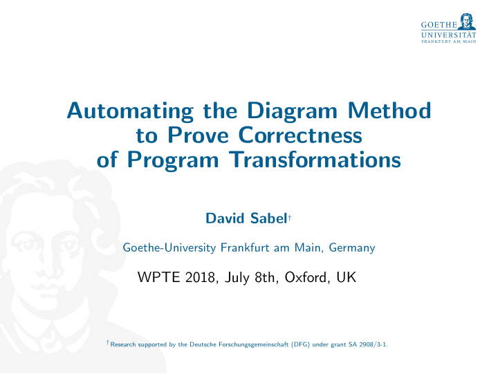 automating the diagram method to prove correctness of