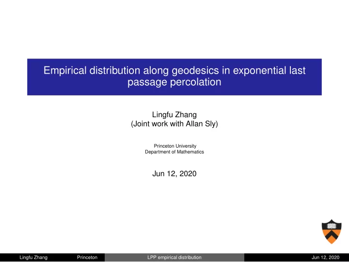 empirical distribution along geodesics in exponential